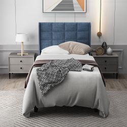 Flieks Polsterbett (1-tlg), Einzelbett Holzbett Leinen günstig online kaufen