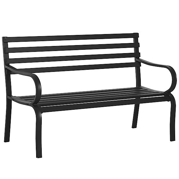 Outsunny Gartenbank 2-Sitzer Sitzbank Metall Schwarz 127 x 58 x 82 cm, eleg günstig online kaufen