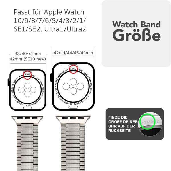 Nalia Smartwatch-Armband Apple Watch 49mm/46/45/44/42(Serie 1-3), günstig online kaufen