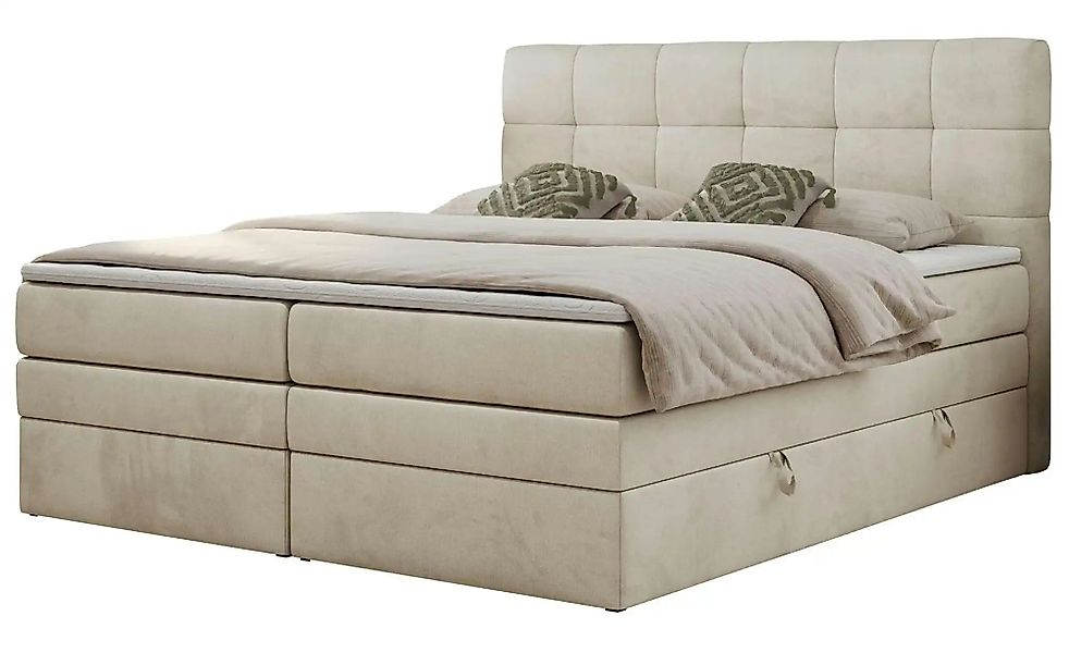 Boxspringbett mit Bettkasten Luka King ¦ beige ¦ Maße (cm): B: 120 H: 110 B günstig online kaufen