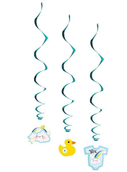 Boland Luftschlange 3 Gender Babyparty Dekospiralen - blau Baby Boy, Raumde günstig online kaufen