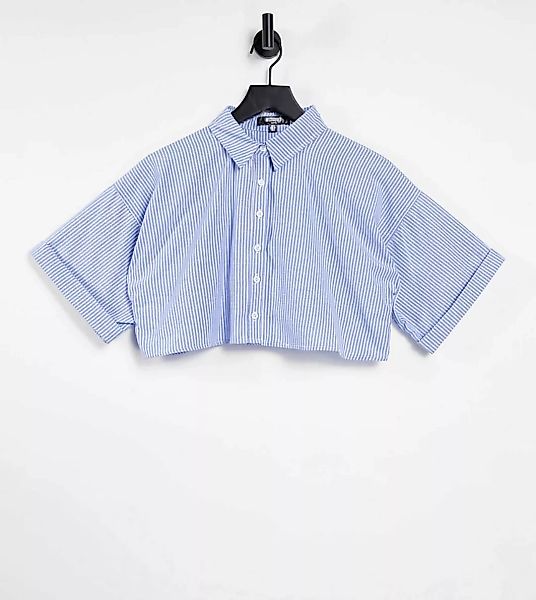 Missguided Petite – Kurzärmeliges Popeline-Hemd in kurzem Schnitt mit unver günstig online kaufen