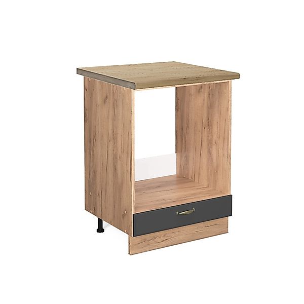Vicco Herdumbauschrank Fame-Line Anthrazit-Gold/Goldkraft Eiche 60 cm AP Ei günstig online kaufen