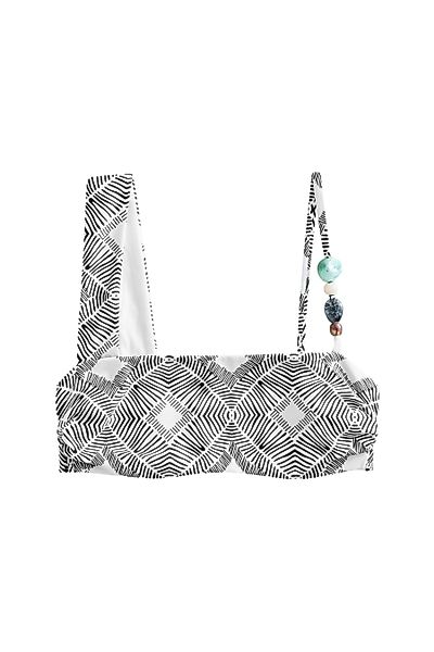 Next Bustier-Bikini-Top Asymmetrisches Bikini-Oberteil mit Perlchen günstig online kaufen