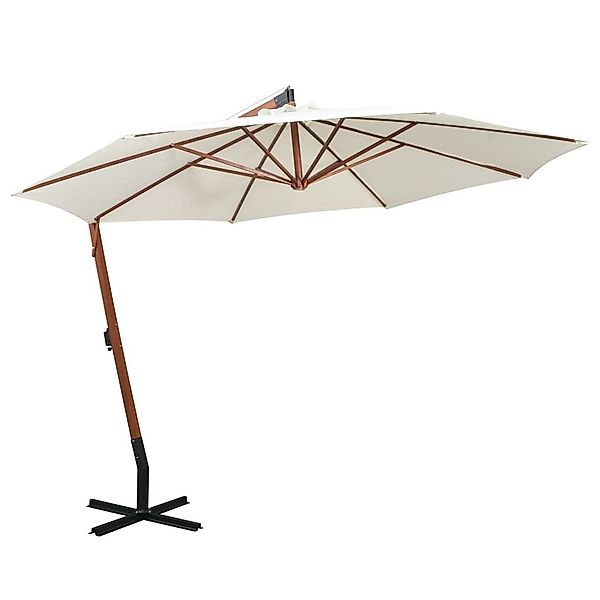 DOTMALL Sonnenschirm Ampelschirm 350 cm Holzmast günstig online kaufen