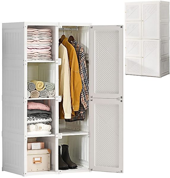 FUROKOY Garderobenschrank Kleiderschrank Zusammenklappbarer Mit Wäscheleine günstig online kaufen