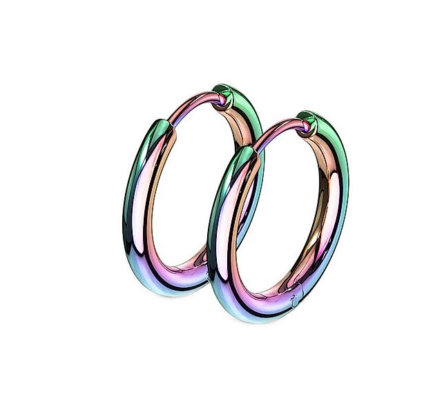 viva-adorno Paar Creolen Damen Klappcreolen Hoop Ohrringe Edelstahl verschi günstig online kaufen