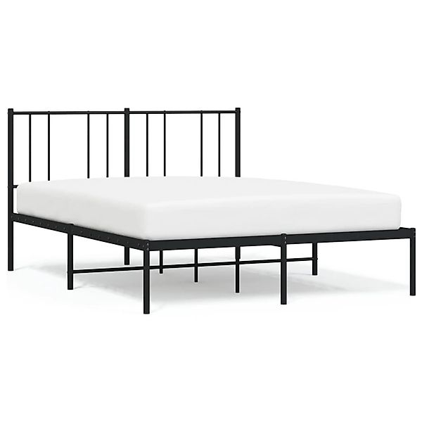 vidaXL Bettgestell mit Kopfteil Metall Schwarz 140x200 cm 352481 günstig online kaufen