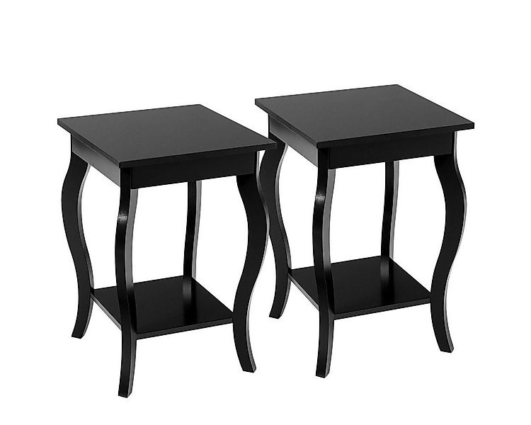 COSTWAY Nachttisch (2-St), mit Ablage, 2 Ebene Beistelltisch Holz, 40x40x60 günstig online kaufen