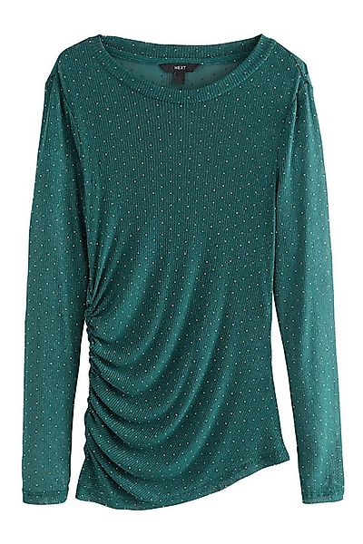 Next Langarmbluse Transparentes Langarmoberteil, Glitzer, Raffung (1-tlg) günstig online kaufen