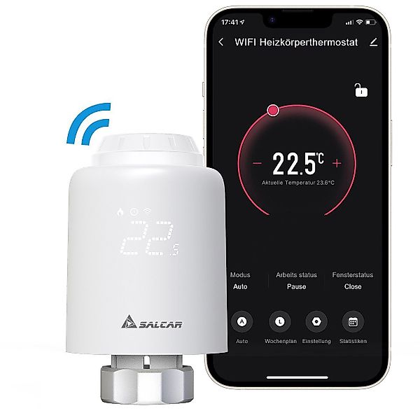 Salcar Heizkörperthermostat Smartes WiFi Heizungsthermostat, (1 günstig online kaufen