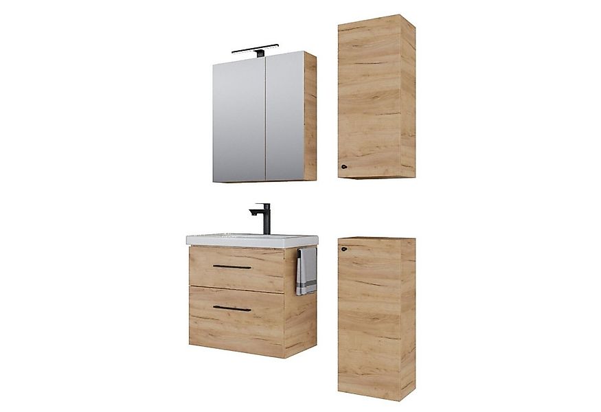 Planetmöbel Badmöbel-Set Badmöbel-Set mit Spiegelschrank 63cm und 2x Midisc günstig online kaufen