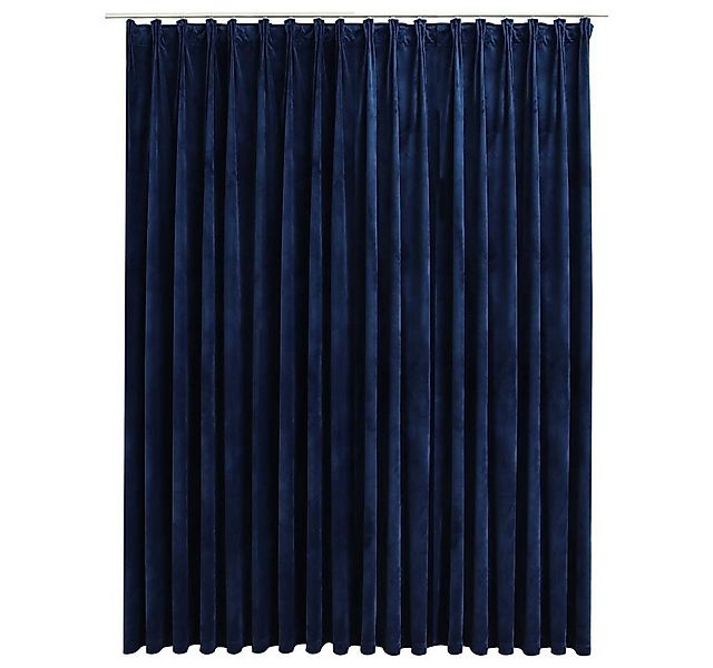 furnicato Vorhang Verdunkelungsvorhang mit Haken Samt Dunkelblau 290 x 245 günstig online kaufen
