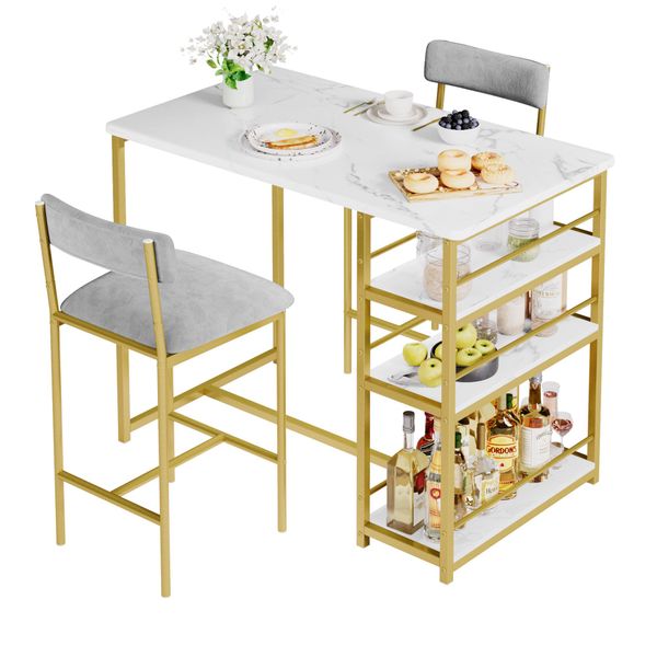 GarveeMore Essgruppe Ktichen Tisch mit 2 günstig online kaufen
