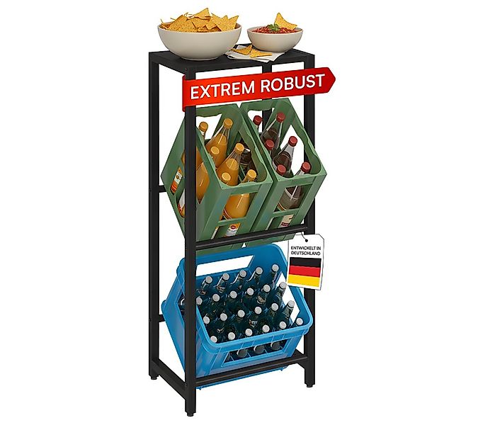 STEELSØN Flaschenregal Macondo mit Ablage, 2 Kisten, Getränkekistenregal au günstig online kaufen