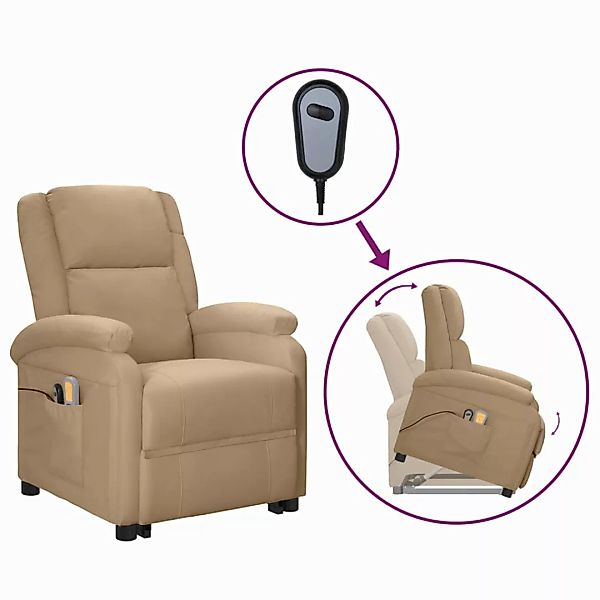 Vidaxl Massagesessel Elektrisch Mit Aufstehhilfe Cappuccino Kunstleder günstig online kaufen