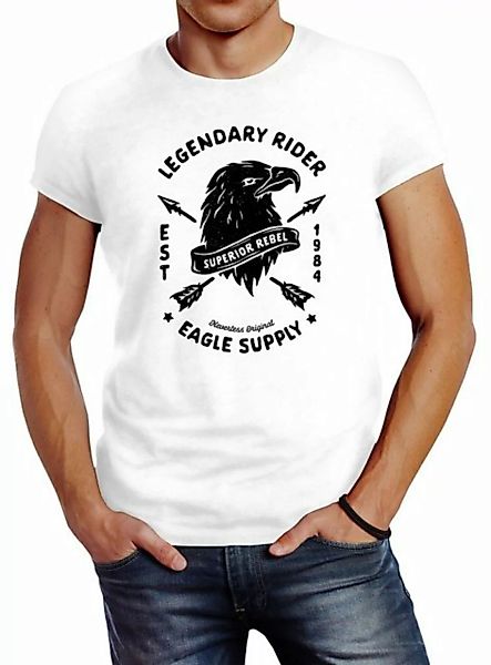 Neverless Print-Shirt Herren T-Shirt Legendary Rider Eagle Supply Aufdruck günstig online kaufen
