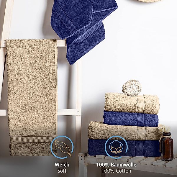 Komfortec Handtuch Set 100% Baumwolle, 2 günstig online kaufen