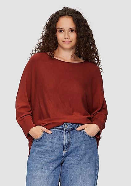 QS Strickpullover Viskosemix-Pullover mit Fledermausärmeln günstig online kaufen
