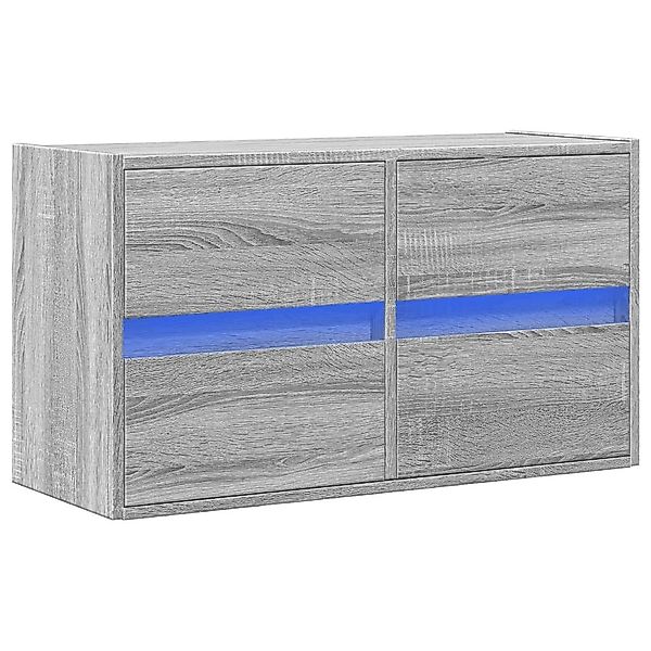 vidaXL TV-Wand TV-Wandschrank mit LED-Beleuchtung Grau günstig online kaufen