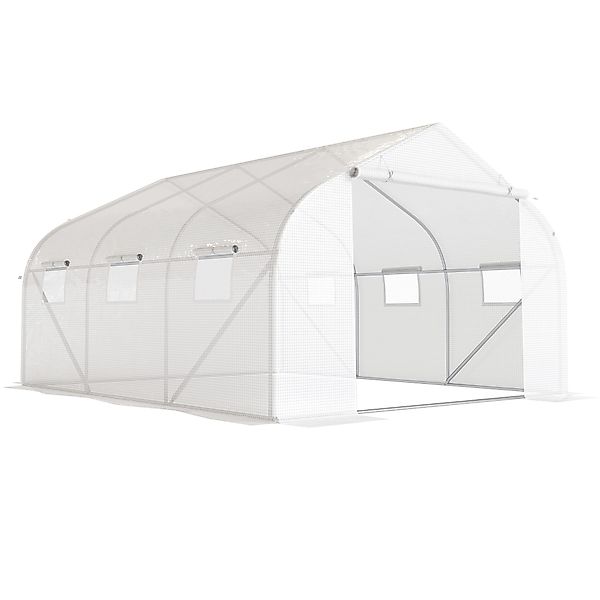 Outsunny Foliengewächshaus 4,45x2,99x2,05m  UV-Schutz Tomatenhaus, Mesh-Fen günstig online kaufen