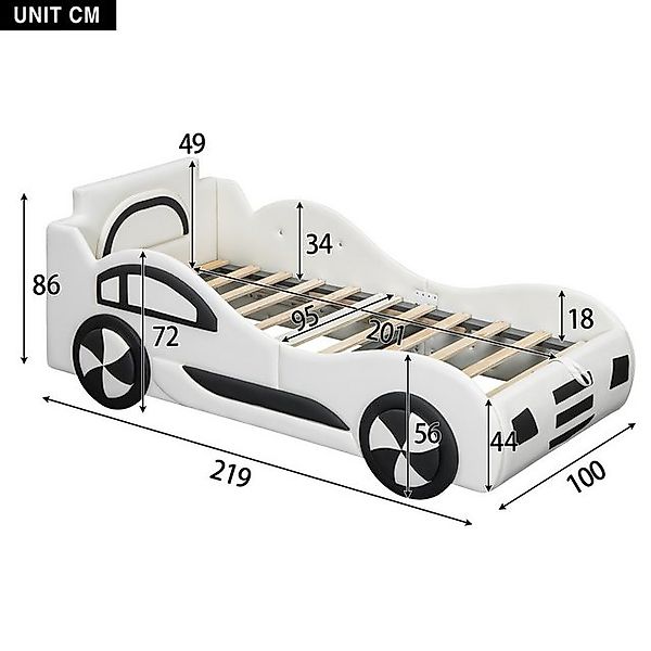 Flieks Autobett, Hydraulisches Kinderbett Spielbett mit Stauraum 90×200cm K günstig online kaufen