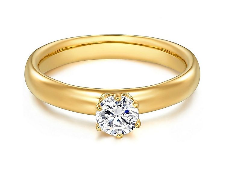 Trilani Silberring gelbgold, Zirkonia günstig online kaufen