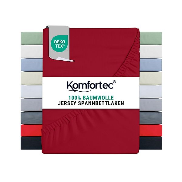 Komfortec Spannbettlaken Jersey Spannbettuch, 90x200, 140x200, günstig online kaufen