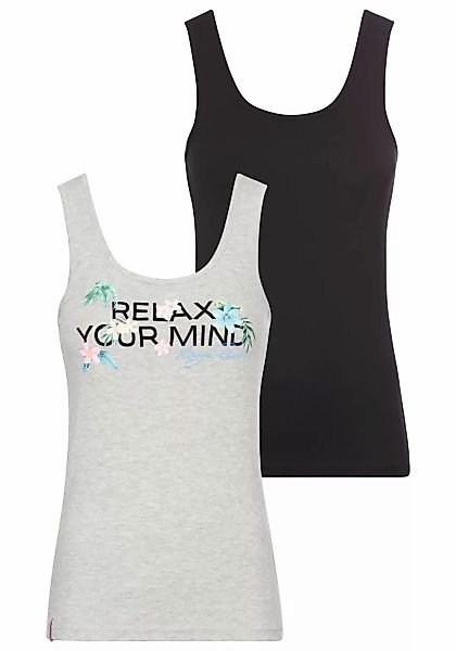KangaROOS Tanktop, (Packung, 2 tlg., 2er-Pack), 1x mit Frontdruck, 1x unifa günstig online kaufen
