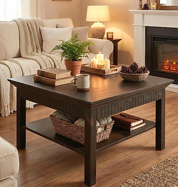 OTTO home Couchtisch "Lisa" Kaffeetisch, massives Kiefernholz, B/T/H: 76x76 günstig online kaufen