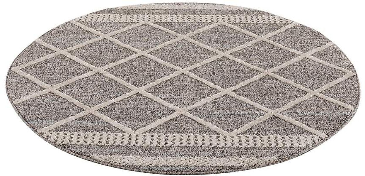 Carpet City Teppich "Art 2645" rund 7 Höhe Kurzflor, Rauten-Optik, ideal fü günstig online kaufen