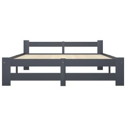 vidaXL Bett Massivholzbett Dunkelgrau Kiefer 120x200 günstig online kaufen