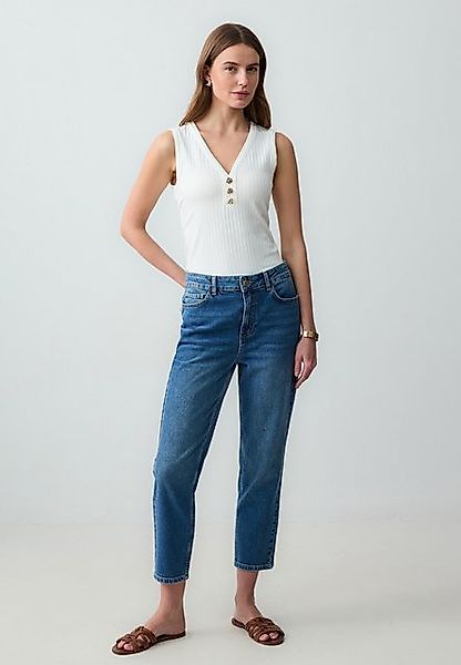 Jimmy Key Strickhose Gerade geschnittene Jeanshose mit hoher Taille und nor günstig online kaufen