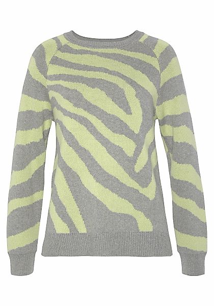 LASCANA Strickpullover, mit Zebramuster, leichter Damenpullover mit Animalp günstig online kaufen