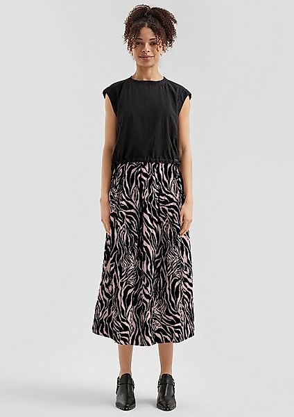 QS Midirock Rock Gemusterter Midi-Rock mit Bundfalten günstig online kaufen