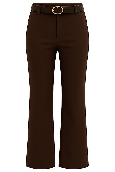 Mississhop Stretch-Hose Elegante Damenhose mit Gürtel und geradem Bein M.43 günstig online kaufen