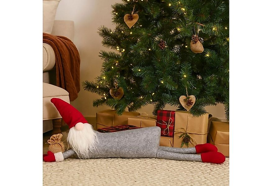 Online-Fuchs Wichtel XL liegend mit leuchtender LED Nase - Weihnachtsdeko ( günstig online kaufen