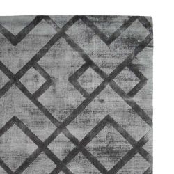 Kurzflor Teppich in Anthrazit geometrisch gemustert günstig online kaufen