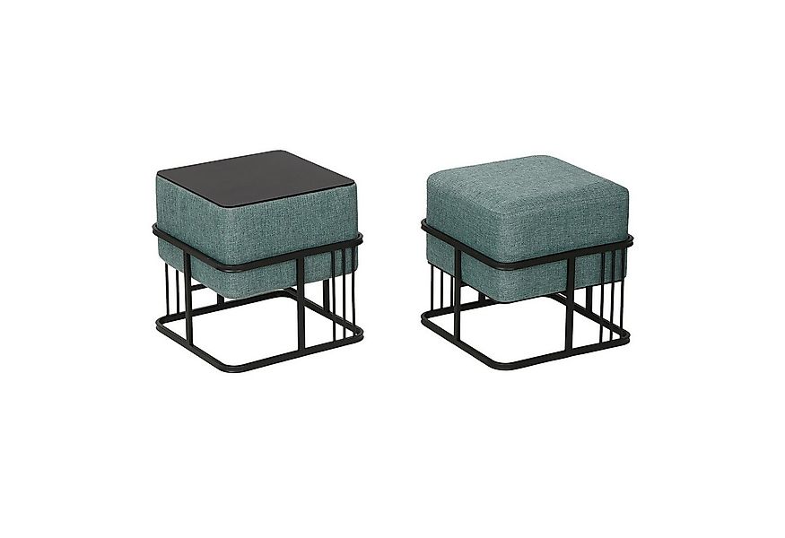 en.casa Sitzhocker (2er Set), »Tas« mit Tischfunktion gepolstert quadratisc günstig online kaufen