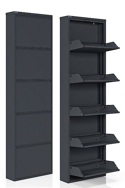 Kaufexpress GmbH Schuhschrank Metall-Schuhregal mit 5 Klappen – schmal, pla günstig online kaufen