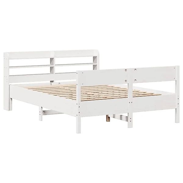 vidaXL Massivholzbett ohne Matratze Weiß 120x190 cm Kiefernholz 3306946 günstig online kaufen