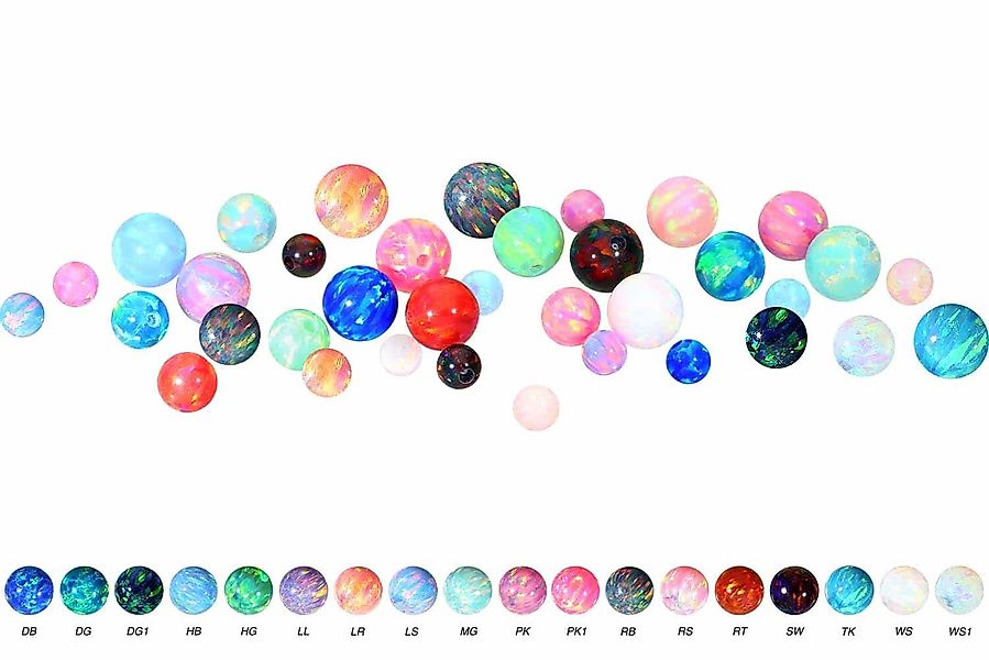 PIERCINGLINE Piercing-Set Synthetischer Opal Klemmkugel (Klemm-Aufsätze günstig online kaufen