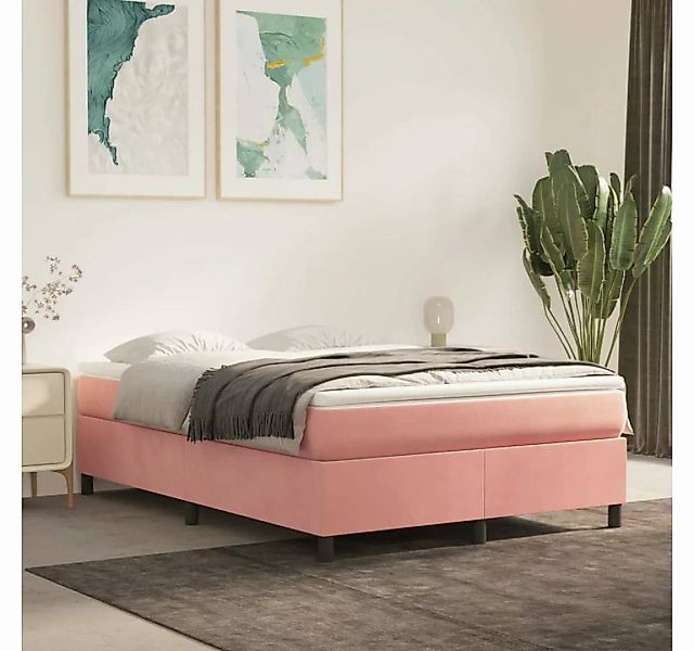 furnicato Bett Bettgestell Rosa 140x190 cm Samt günstig online kaufen