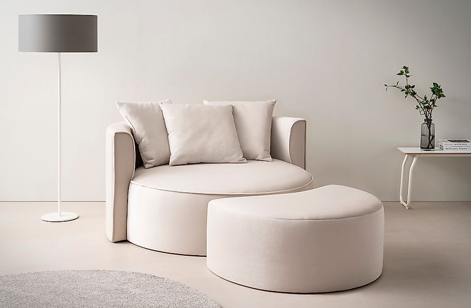 LeGer Home by Lena Gercke XXL-Sessel "ISALIE, Rundsessel mit Hocker, Lesese günstig online kaufen