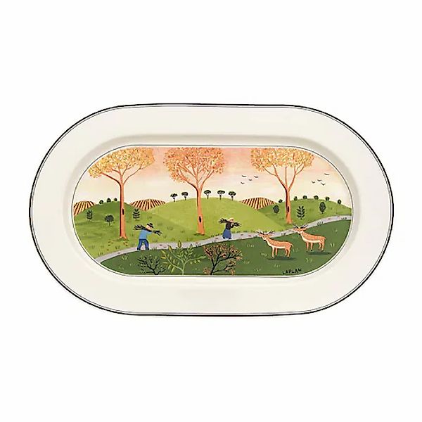Villeroy & Boch Servierplatte »Platte oval Design Naif 34 x 24 cm bunt« günstig online kaufen