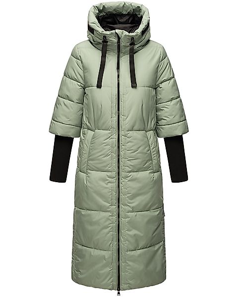 Navahoo Steppmantel "Ciao Miau XIV" Langer Wintermantel mit Rippstrickärmel günstig online kaufen