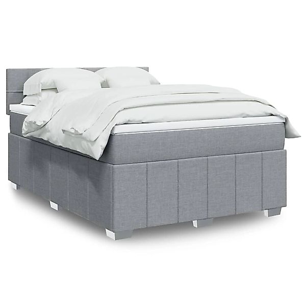vidaXL Boxspringbett mit Matratze Hellgrau 140x190 cm Stoff 3289363 günstig online kaufen