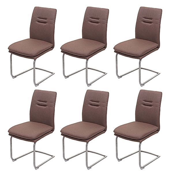 MCW Esszimmerstuhl H70 6er-Set Freischwinger Braun günstig online kaufen