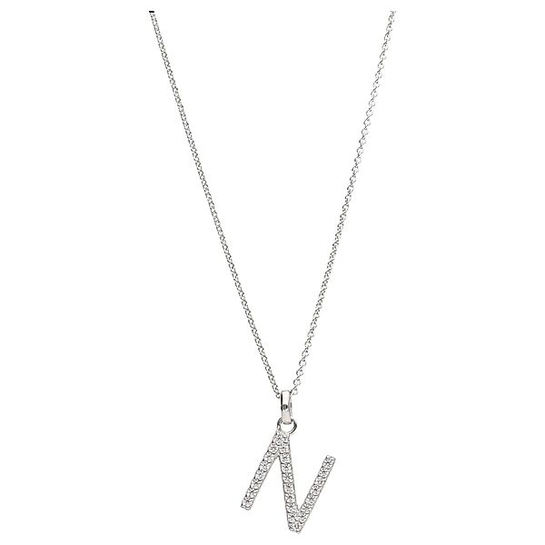 Smart Jewel Kette mit Anhänger "Buchstabe N mit Zirkonia Steine, Silber 925 günstig online kaufen