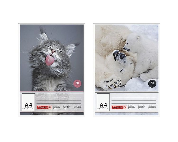 BRUNNEN Malblock, DIN A4, 100 Blatt/ Block, Grammatur 70 g/m² günstig online kaufen